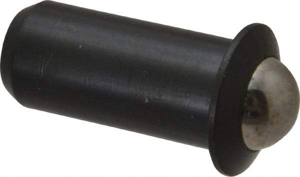 Vlier - 1.1" Body Length x 1/2" Body Diam, 8 Lb Init to 18 Lb Final End Force, Steel Press Fit Ball Plunger - 7/16" Ball Diam, 0.161" Max Ball Reach, 0.11" Flange Thickness - Makers Industrial Supply