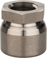 Vlier - 5/8-11, 11/16" Pad Diam, Uncoated Bottom, Stainless Steel Toggle Pad - 7/16 Depth, 1" OAL, 7/8" Width Across Flats, 15° Swivel Angle - Makers Industrial Supply