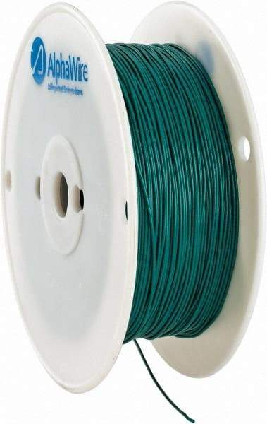 Alpha Wire - 24 AWG, 1 Strand, 305 m OAL, Tinned Copper Hook Up Wire - Green PVC Jacket, 0.052" Diam - Makers Industrial Supply