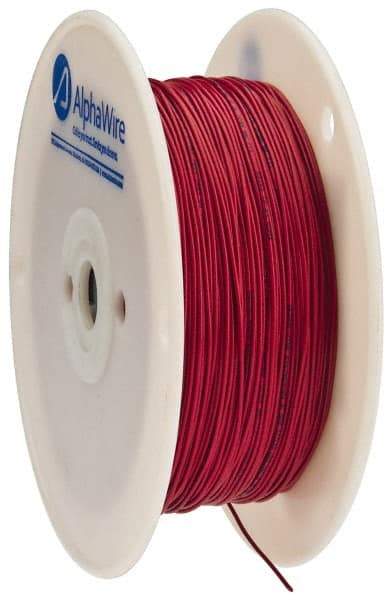 Alpha Wire - 24 AWG, 1 Strand, 305 m OAL, Tinned Copper Hook Up Wire - Red PVC Jacket, 0.052" Diam - Makers Industrial Supply