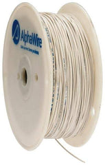 Alpha Wire - 22 AWG, 1 Strand, 305 m OAL, Tinned Copper Hook Up Wire - White PVC Jacket, 0.057" Diam - Makers Industrial Supply