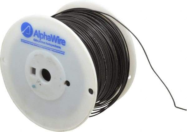 Alpha Wire - 18 AWG, 1 Strand, 305 m OAL, Tinned Copper Hook Up Wire - Black PVC Jacket, 0.072" Diam - Makers Industrial Supply