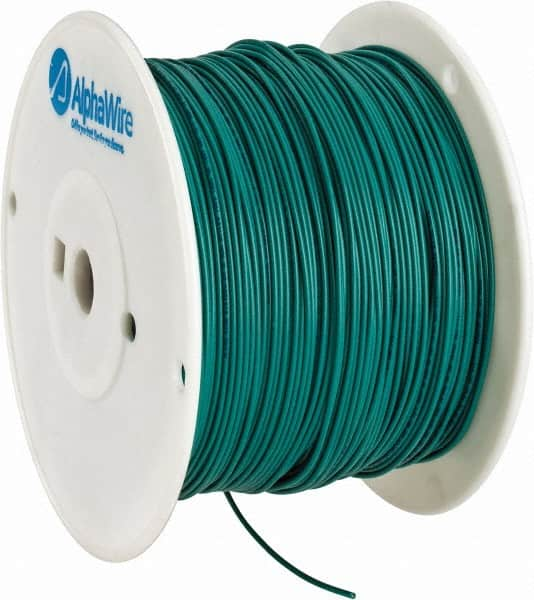 Alpha Wire - 18 AWG, 1 Strand, 305 m OAL, Tinned Copper Hook Up Wire - Green PVC Jacket, 0.072" Diam - Makers Industrial Supply