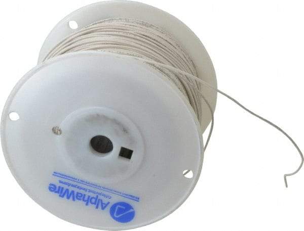 Alpha Wire - 18 AWG, 1 Strand, 305 m OAL, Tinned Copper Hook Up Wire - White PVC Jacket, 0.072" Diam - Makers Industrial Supply