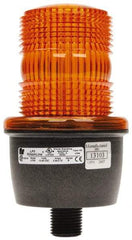 Federal Signal Corp - 12 to 48 VDC, 4X NEMA Rated, Strobe Tube, Amber, Low Profile Mini Strobe Light - 65 to 95 Flashes per min, 1/2 Inch Pipe, 3-1/8 Inch Diameter, 5.8 Inch High, IP66 Ingress Rating, Pipe Mount - Makers Industrial Supply