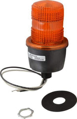 Federal Signal Corp - 120 VAC, 4X NEMA Rated, Strobe Tube, Amber, Low Profile Mini Strobe Light - 65 to 95 Flashes per min, 1/2 Inch Pipe, 3-1/8 Inch Diameter, 5.8 Inch High, IP66 Ingress Rating, Pipe Mount - Makers Industrial Supply