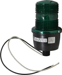 Federal Signal Corp - 120 VAC, 4X NEMA Rated, Strobe Tube, Green, Low Profile Mini Strobe Light - 65 to 95 Flashes per min, 1/2 Inch Pipe, 3-1/8 Inch Diameter, 5.8 Inch High, IP66 Ingress Rating, Pipe Mount - Makers Industrial Supply