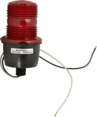 Federal Signal Corp - 120 VAC, 4X NEMA Rated, Strobe Tube, Red, Low Profile Mini Strobe Light - 65 to 95 Flashes per min, 1/2 Inch Pipe, 3-1/8 Inch Diameter, 5.8 Inch High, IP66 Ingress Rating, Pipe Mount - Makers Industrial Supply