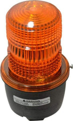 Federal Signal Corp - 120 VAC, 4X NEMA Rated, Strobe Tube, Amber, Low Profile Mini Strobe Light - 65 to 95 Flashes per min, 1/2 Inch Pipe, 3-1/8 Inch Diameter, 5.7 Inch High, IP66 Ingress Rating, Pipe Mount - Makers Industrial Supply