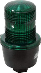 Federal Signal Corp - 120 VAC, 4X NEMA Rated, Strobe Tube, Green, Low Profile Mini Strobe Light - 65 to 95 Flashes per min, 1/2 Inch Pipe, 3-1/8 Inch Diameter, 5.7 Inch High, IP66 Ingress Rating, Pipe Mount - Makers Industrial Supply