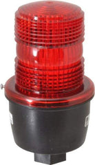 Federal Signal Corp - 12 to 48 VDC, 4X NEMA Rated, Strobe Tube, Red, Low Profile Mini Strobe Light - 65 to 95 Flashes per min, 1/2 Inch Pipe, 3-1/8 Inch Diameter, 5.7 Inch High, IP66 Ingress Rating, Pipe Mount - Makers Industrial Supply