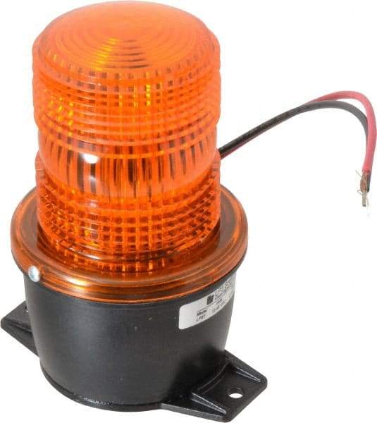 Federal Signal Corp - 12 to 48 VDC, 4X NEMA Rated, Strobe Tube, Amber, Low Profile Mini Strobe Light - 65 to 95 Flashes per min, 3-1/8 Inch Diameter, 5.1 Inch High, IP66 Ingress Rating, T Mount - Makers Industrial Supply