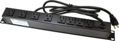 Wiremold - 8 Outlets, 120 Volts, 15 Amps, 6' Cord, Power Outlet Strip - Rack Mount, 5-15 NEMA Configuration, 19" Strip, CSA Certified, UL Recognized - Makers Industrial Supply