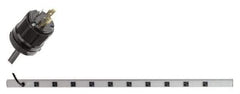 Wiremold - 10 Outlets, 120 Volts, 20 Amps, 6' Cord, Power Outlet Strip - Rack Mount, L5-20P NEMA Configuration, 48" Strip, cULus, UL Listed File 1449 - Makers Industrial Supply