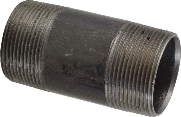 B&K Mueller - Schedule 40, 1-1/2" Diam x 3-1/2" Long Steel Black Pipe Nipple - Threaded - Makers Industrial Supply