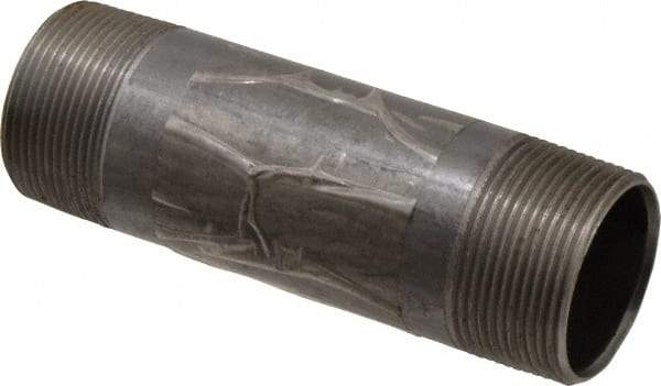 B&K Mueller - Schedule 40, 1-1/2" Diam x 5-1/2" Long Steel Black Pipe Nipple - Threaded - Makers Industrial Supply