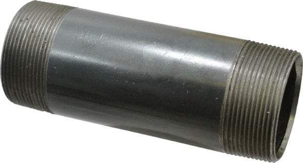 Value Collection - Schedule 40, 2" Diam x 6" Long Steel Black Pipe Nipple - Threaded - Makers Industrial Supply