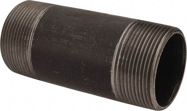 B&K Mueller - Schedule 40, 2-1/2" Diam x 6" Long Steel Black Pipe Nipple - Threaded - Makers Industrial Supply