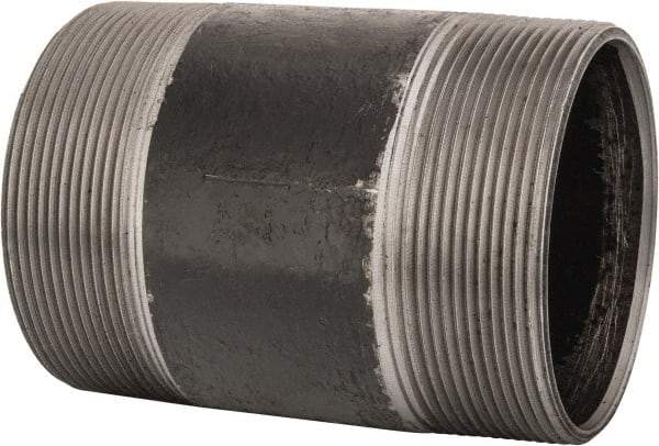 B&K Mueller - Schedule 40, 4" Diam x 6" Long Steel Black Pipe Nipple - Threaded - Makers Industrial Supply