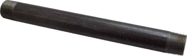 B&K Mueller - Schedule 40, 1" Diam x 12" Long Steel Black Pipe Nipple - Threaded - Makers Industrial Supply