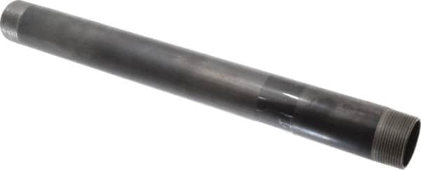 B&K Mueller - Schedule 40, 1-1/2" Diam x 18" Long Steel Black Pipe Nipple - Threaded - Makers Industrial Supply