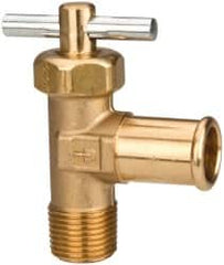 Parker - Hose I.D. x MNPTF with Pin Handle End Connection Brass Truck Valve - 2.47" OAL, 5/8 x 3/8" Pipe - Makers Industrial Supply