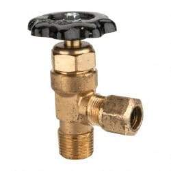 Parker - Tube (NTA) x MNPTF End Connection Brass Truck Valve - 3.28" OAL, 1/2" Pipe - Makers Industrial Supply