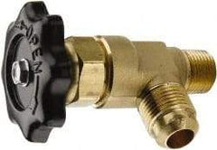 Parker - Flare x MNPTF End Connection Brass Truck Valve - 3.28" OAL, 1/2" Pipe - Makers Industrial Supply