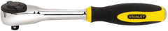 Stanley - 3/8" Drive Pear Head Ratchet - Chrome Finish, 9" OAL, 60 Gear Teeth, Rotator Head - Makers Industrial Supply