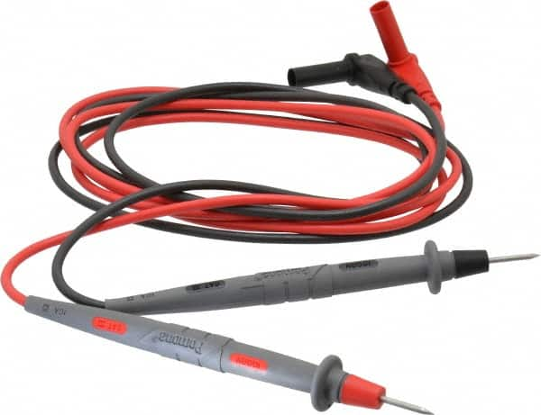 Pomona - Black/Red Electrical Test Equipment Leads Set - Use with Digital Multimeters - Makers Industrial Supply