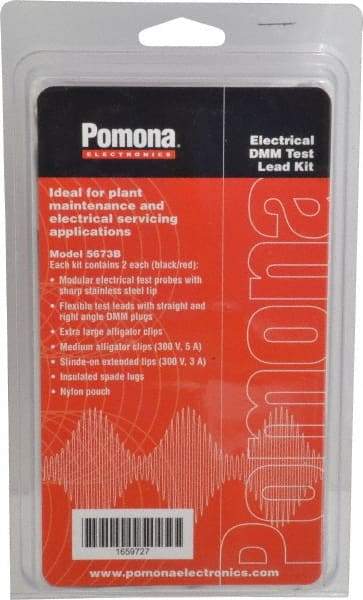 Pomona - Electrical Test Equipment Leads Set - Use with AmProbes Multimeters, Fluke Multimeters, H.P. Multimeters, Tektronix Multimeters, Wavetek Digital Multimeters - Makers Industrial Supply