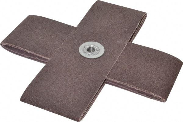 Made in USA - 80 Grit, Medium Grade, Aluminum Oxide Cross Pad - 6" Long x 2" Wide x 2" Thick, Cloth Backed, X Backing Weight, 10 Ply, 7,500 Max RPM - Makers Industrial Supply