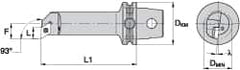 Kennametal - Right Hand Cut, Size KM63, DC.. Insert Compatiblity, Internal Modular Turning & Profiling Cutting Unit Head - 22mm Ctr to Cutting Edge, 140mm Head Length, Through Coolant, Series Screw-On - Makers Industrial Supply