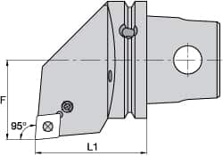 Kennametal - Left Hand Cut, Size KM63, CN.. Insert Compatiblity, Internal Modular Turning & Profiling Cutting Unit Head - 43mm Ctr to Cutting Edge, 60mm Head Length, Through Coolant, Series Kenlever - Makers Industrial Supply