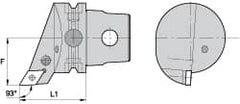 Kennametal - Left Hand Cut, Size KM63, DN.. Insert Compatiblity, External Modular Turning & Profiling Cutting Unit Head - 43mm Ctr to Cutting Edge, 60mm Head Length, Through Coolant, Series Kenlever - Makers Industrial Supply