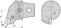 Kennametal - Right Hand Cut, Size KM63, SN.. Insert Compatiblity, External Modular Turning & Profiling Cutting Unit Head - 27mm Ctr to Cutting Edge, 60mm Head Length, Through Coolant, Series Kenlever - Makers Industrial Supply