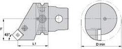 Kennametal - Left Hand Cut, Size KM63, SN.. Insert Compatiblity, Internal Modular Turning & Profiling Cutting Unit Head - 43mm Ctr to Cutting Edge, 68mm Head Length, Through Coolant, Series Kenlever - Makers Industrial Supply