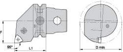 Kennametal - Left Hand Cut, Size KM63, WN.. Insert Compatiblity, Internal Modular Turning & Profiling Cutting Unit Head - 43mm Ctr to Cutting Edge, 60mm Head Length, Through Coolant, Series Kenlever - Makers Industrial Supply