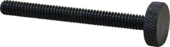 1/4-20 Knurled Shoulderless Grade C-12L14 Steel Thumb Screw 2-23/32″ OAL, 11/16″ Head Diam x 7/32″ Head Height, Black Oxide Finish