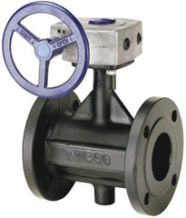 NIBCO - 3" Pipe, Flanged Butterfly Valve - Bare Stem Handle, Ductile Iron Body, Polyamide Seat, 285 WOG, EPDM Coated Ductile Iron Disc, Stainless Steel Stem - Makers Industrial Supply