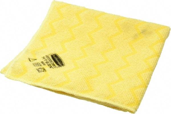 Rubbermaid - Dry Microfiber Wipes - 16" x 16" Sheet Size, Yellow - Makers Industrial Supply