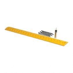 Eagle - 72" Long x 10" Wide x 2" High, Speed Bump with Cable Protector - Yellow, High Density Polyethylene - Makers Industrial Supply