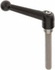 KIPP - M10 x 1.5, 18mm Hub Diam, Zinc Die Cast (Stainless Steel Components) Metric Threaded Stud Adjustable Clamping Lever - 60mm Stud Length, 73mm OAL, 45.5mm High - Makers Industrial Supply