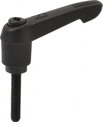 KIPP - #10-32, 0.51" Hub Diam, Glass Fiber (Steel Components) Threaded Stud Adjustable Clamping Lever - 0.98" Stud Length, 1.85" OAL, 1.18" High - Makers Industrial Supply