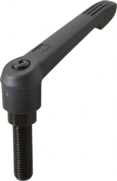 KIPP - 5/8-11, 1.18" Hub Diam, Glass Fiber (Steel Components) Threaded Stud Adjustable Clamping Lever - 1.97" Stud Length, 4.96" OAL, 2.83" High - Makers Industrial Supply