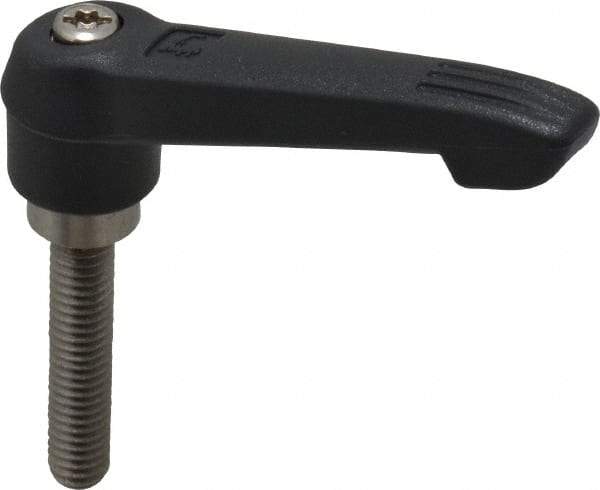 KIPP - 5/16-18, 0.71" Hub Diam, Glass Fiber (Stainless Steel Components) Threaded Stud Adjustable Clamping Lever - 1.57" Stud Length, 2.95" OAL, 1.63" High - Makers Industrial Supply