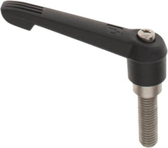 KIPP - 5/8-11, 1.18" Hub Diam, Glass Fiber (Stainless Steel Components) Threaded Stud Adjustable Clamping Lever - 1.97" Stud Length, 4.96" OAL, 2.83" High - Makers Industrial Supply