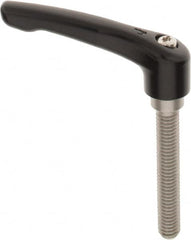 KIPP - 3/8-16, 0.73" Hub Diam, Zinc Die Cast (Stainless Steel Components) Threaded Stud Adjustable Clamping Lever - 2.36" Stud Length, 2.93" OAL, 1.67" High - Makers Industrial Supply