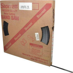 Starrett - 1/2" x 250' x 0.025" Carbon Steel Band Saw Blade Coil Stock - 10 TPI, Toothed Edge, Straight Form, Raker Set, Flexible Back, No Rake Angle, Constant Pitch, Contour Cutting - Makers Industrial Supply