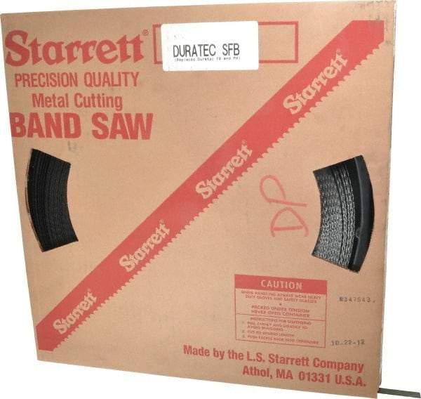 Starrett - 1/2" x 250' x 0.025" Carbon Steel Band Saw Blade Coil Stock - 24 TPI, Toothed Edge, Straight Form, Wavy Set, Flexible Back, No Rake Angle, Constant Pitch, Contour Cutting - Makers Industrial Supply